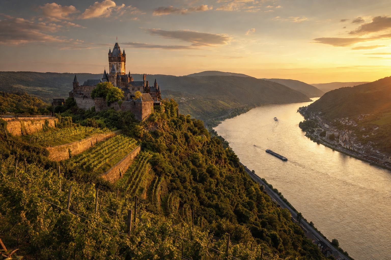Weinberge und Burgen im oberen Rheintal
